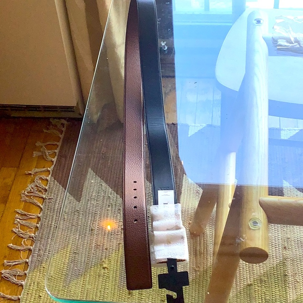Reversible black / brown - leather belt (Coach) - men 38